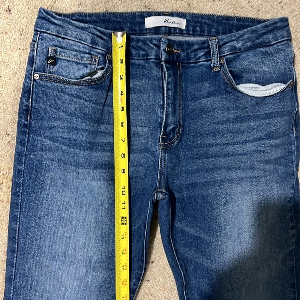 Kancan flare jeans distressed sz 13/30 short cropped Capri-ish - Picture 6 of 7